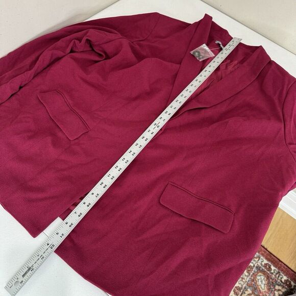 Jessica London Womens Jacket 28W Pink Single Button Knit Blazer Comfy Romantic - Picture 6 of 13